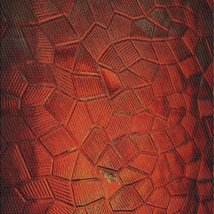 Patterned Crimson Red Novelty Rug, pat738