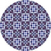 Square Patterned Blue Rug, pat739blu