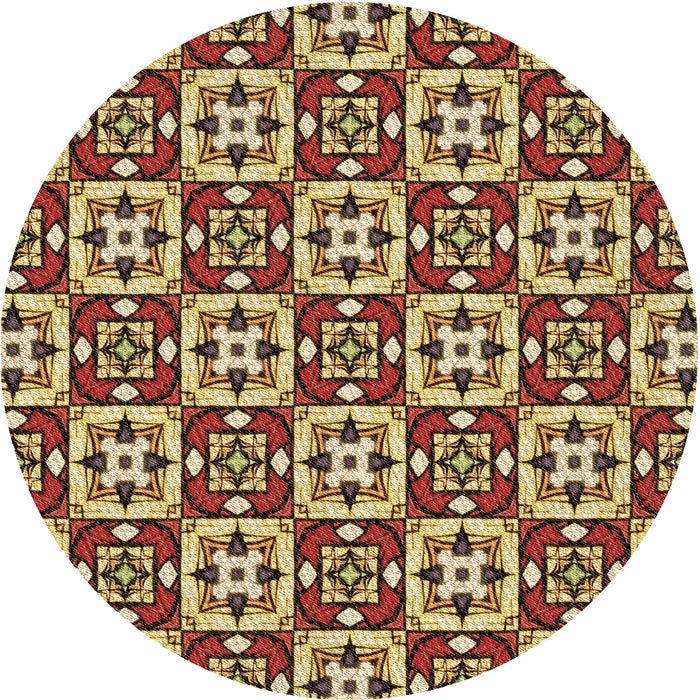 Square Patterned Chrome Gold Yellow Rug, pat739brn