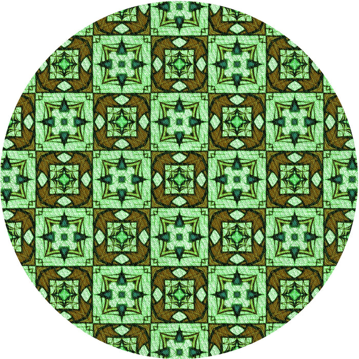 Square Patterned Green Rug, pat739grn