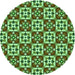 Square Machine Washable Transitional Green Rug in a Living Room, wshpat739grn