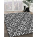 Patterned Cloud Gray Rug in Family Room, pat739gry