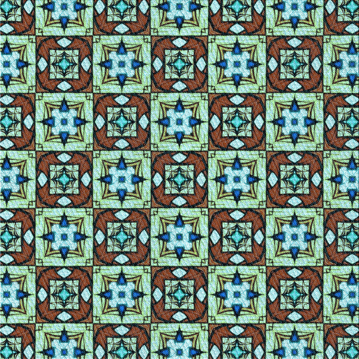 Round Machine Washable Transitional Blue Green Rug, wshpat739lblu