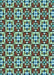 Patterned Blue Green Rug, pat739lblu