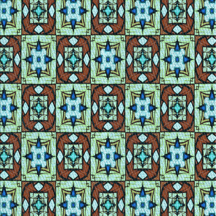 Patterned Blue Green Rug, pat739lblu