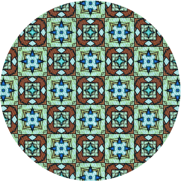 Square Machine Washable Transitional Blue Green Rug in a Living Room, wshpat739lblu