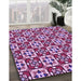 Patterned Pastel Purple Pink Rug in Family Room, pat739pur