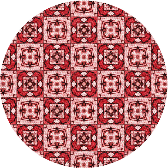 Square Patterned Pastel Pink Rug, pat739rd