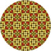 Square Patterned Saffron Red Rug, pat739yw