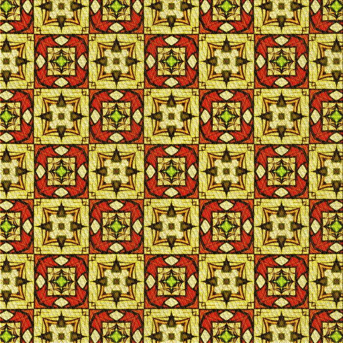 Round Patterned Saffron Red Rug, pat739yw