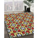 Patterned Red Novelty Rug in Family Room, pat739
