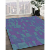 Patterned Dark Slate Blue Purple Novelty Rug, pat73