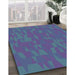 Patterned Dark Slate Blue Purple Novelty Rug in Family Room, pat73