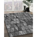 Machine Washable Transitional Gunmetal Gray Rug in a Family Room, wshpat74gry