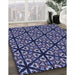 Machine Washable Transitional Night Blue Rug in a Family Room, wshpat740blu