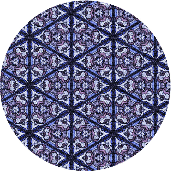 Square Patterned Night Blue Rug, pat740blu