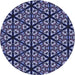 Square Patterned Night Blue Rug, pat740blu