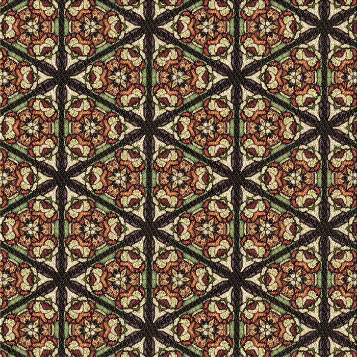 Round Patterned Red Rug, pat740brn