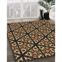 Patterned Red Rug, pat740brn