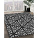 Machine Washable Transitional Midnight Gray Rug in a Family Room, wshpat740gry