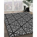 Patterned Midnight Gray Rug in Family Room, pat740gry
