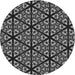 Square Patterned Midnight Gray Rug, pat740gry