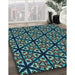 Machine Washable Transitional Charcoal Black Rug in a Family Room, wshpat740lblu