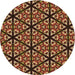 Square Patterned Bronze Brown Rug, pat740org