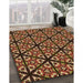 Patterned Bronze Brown Rug in Family Room, pat740org