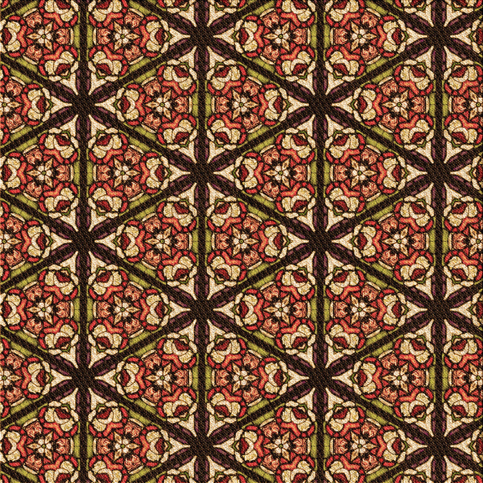 Round Patterned Bronze Brown Rug, pat740org