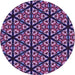 Square Patterned Dark Purple Rug, pat740pur