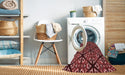 Machine Washable Transitional Maroon Red Rug in a Washing Machine, wshpat740rd