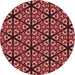 Square Patterned Maroon Red Rug, pat740rd