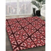 Machine Washable Transitional Maroon Red Rug in a Family Room, wshpat740rd