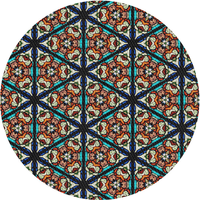 Sideview of Patterned Chocolate Brown Novelty Rug, pat740