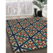 Patterned Chocolate Brown Novelty Rug in Family Room, pat740