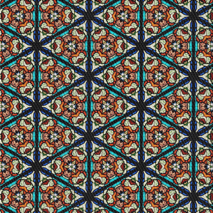 Square Patterned Chocolate Brown Novelty Rug, pat740