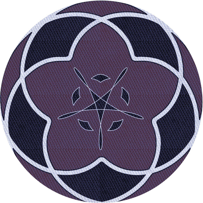 Square Machine Washable Transitional Deep Purple Rug in a Living Room, wshpat741blu