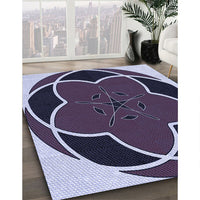 Patterned Deep Purple Rug, pat741blu