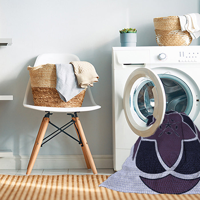 Machine Washable Transitional Deep Purple Rug in a Washing Machine, wshpat741blu