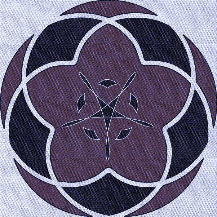 Round Patterned Deep Purple Rug, pat741blu