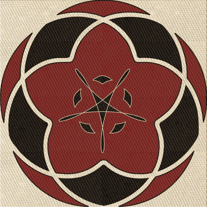 Round Patterned Camel Brown Rug, pat741brn