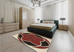 Patterned Camel Brown Rug in a Bedroom, pat741brn