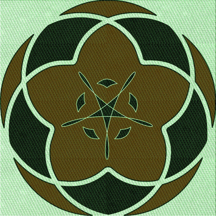 Round Patterned Midnight Gray Rug, pat741grn