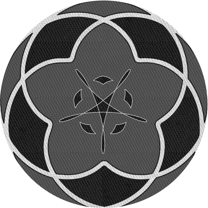 Square Machine Washable Transitional Charcoal Black Rug in a Living Room, wshpat741gry