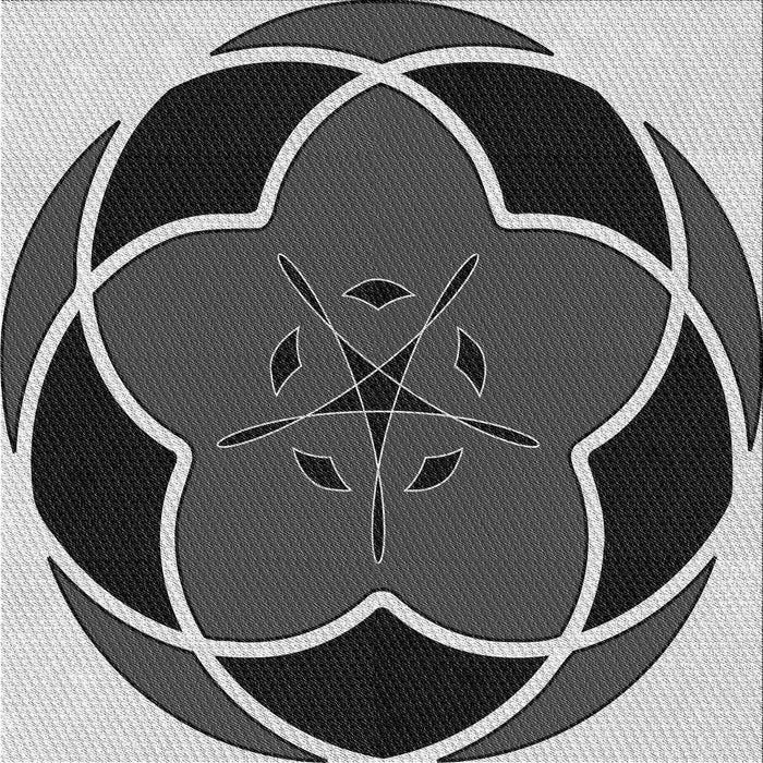 Round Patterned Charcoal Black Rug, pat741gry