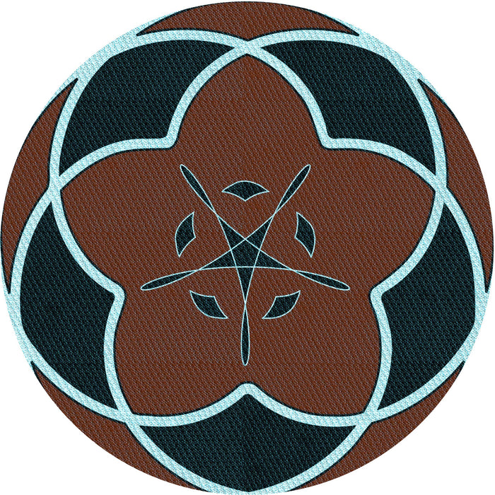 Square Patterned Blue Rug, pat741lblu