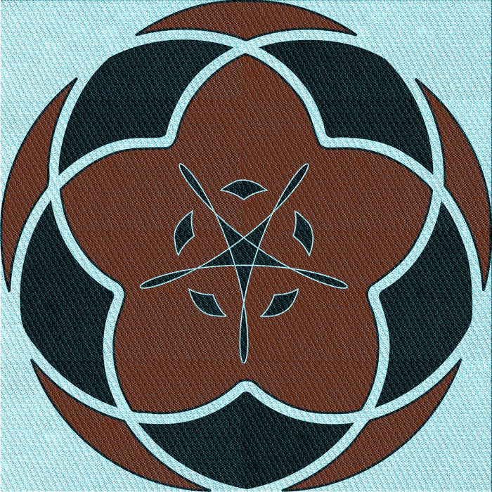 Round Patterned Blue Rug, pat741lblu