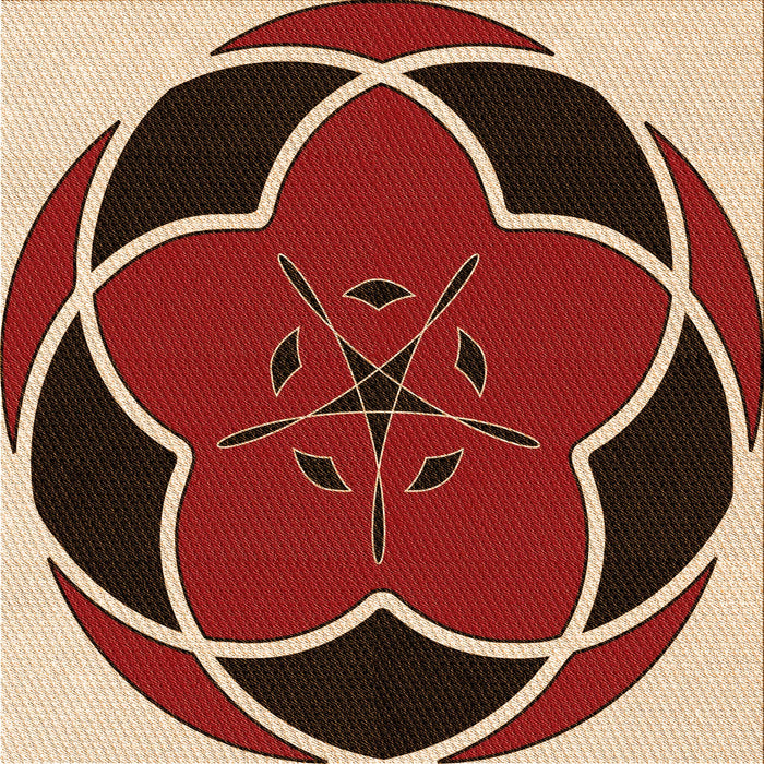 Round Patterned Light Copper Gold Rug, pat741org