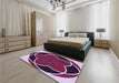 Patterned Purple Purple Rug in a Bedroom, pat741pur